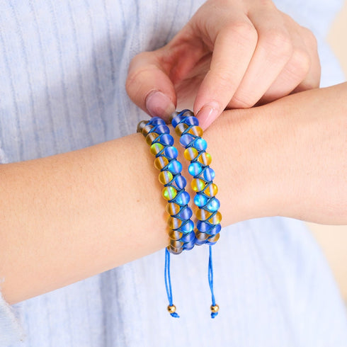 Nuit étoilée II | Aide ukrainienne | Bracelet de perles de verre double sirène